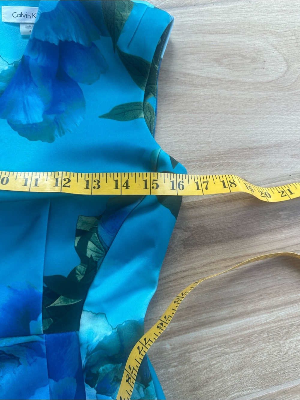 Calvin Klein Blue Floral Sheath Dress – Size 4 - Picture 5 of 7